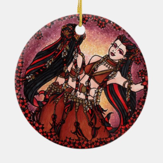 Gemini Tribal Belly Dance Keramisch Ornament (Achterkant)