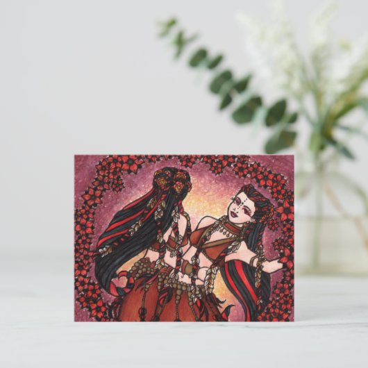 Gemini Tribal Belly Dancers Briefkaart (Staand voorkant)