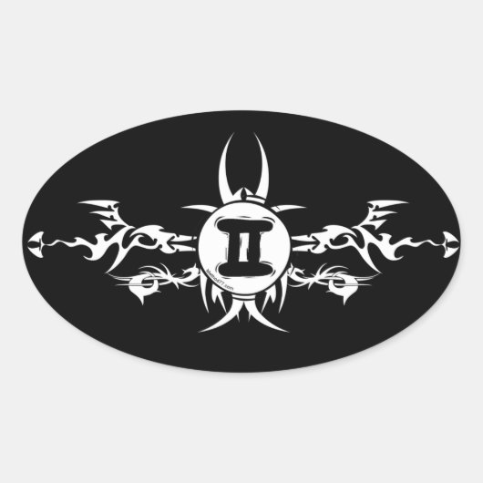Gemini Tribal Donkere Stickers (Voorkant)