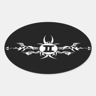 Gemini Tribal Donkere Stickers