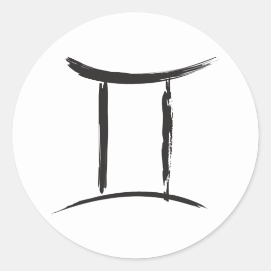 GEMINI Tweelingen Dualiteit Sterrenbeeld Mei Juni Ronde Sticker (Voorkant)