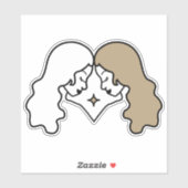 Gemini Twins Air Sign zwart astrologisch symbool Sticker (Vel)