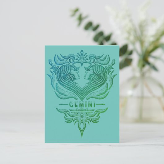 Gemini Twins Emblem Briefkaart (Staand voorkant)