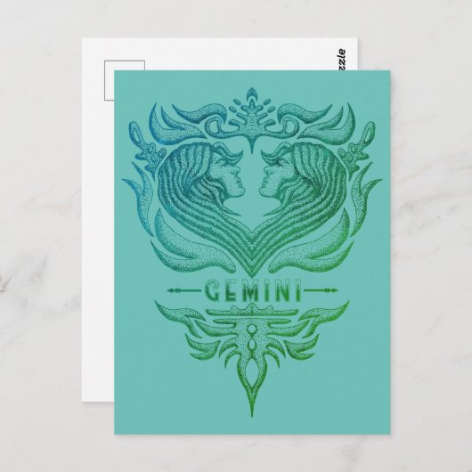 Gemini Twins Emblem Briefkaart (Voorkant / Achterkant)