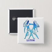 Gemini Twins Pin Vierkante Button 5,1 Cm (Voorkant /achterkant)