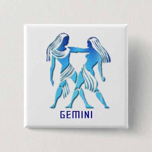 Gemini Twins Pin Vierkante Button 5,1 Cm (Voorkant)