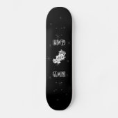 Gemini Twins Silver Zodiac Symbol Skateboard Deck (Voorkant)