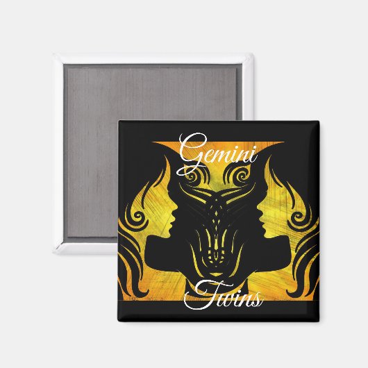 Gemini Twins Zodiac Horoscope Sign Magnet (Voorkant / Achterkant)