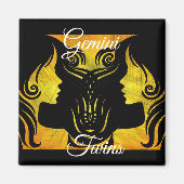 Gemini Twins Zodiac Horoscope Sign Magnet (Voorkant)