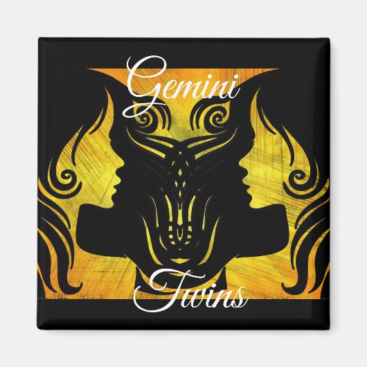 Gemini Twins Zodiac Horoscope Sign Magnet (Voorkant)