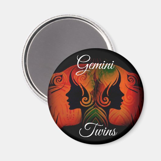 Gemini Twins Zodiac Horoscope Sign Magnet (Voorkant / Achterkant)