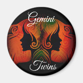 Gemini Twins Zodiac Horoscope Sign Magnet (Voorkant)