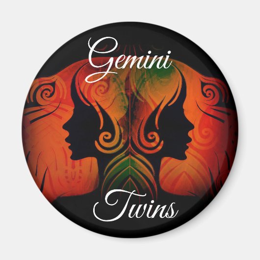 Gemini Twins Zodiac Horoscope Sign Magnet (Voorkant)