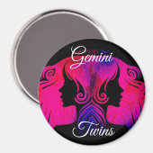 Gemini Twins Zodiac Horoscope Sign Magnet (Voorkant / Achterkant)