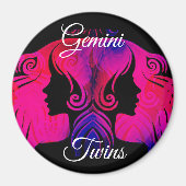Gemini Twins Zodiac Horoscope Sign Magnet (Voorkant)