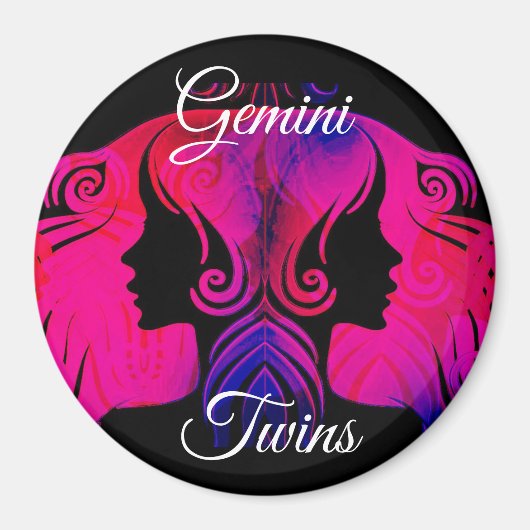 Gemini Twins Zodiac Horoscope Sign Magnet (Voorkant)