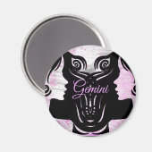 Gemini Twins Zodiac Horoscope Sign Magnet (Voorkant / Achterkant)
