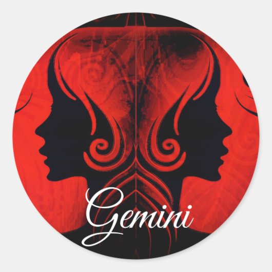 Gemini Twins Zodiac Horoscope Sign Stickers (Voorkant)