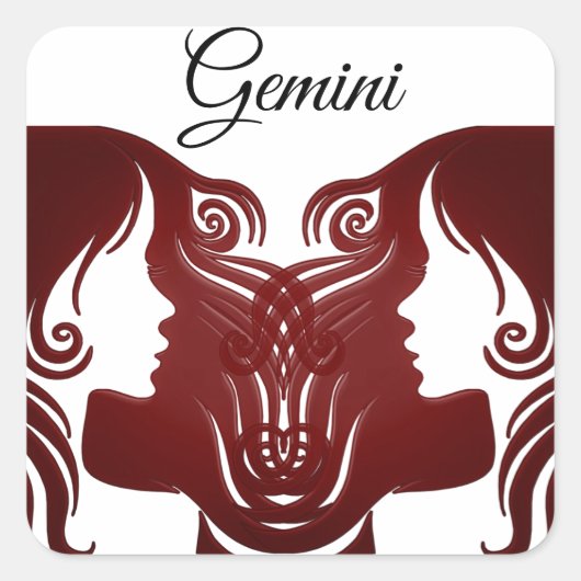 Gemini Twins Zodiac Horoscope Sign Stickers (Voorkant)