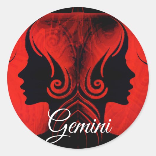 Gemini Twins Zodiac Horoscope Sign Stickers (Voorkant)