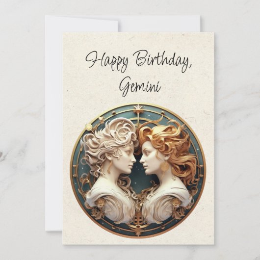 Gemini Twins Zodiac Minimalistische Verjaardag Fla (Voorkant)