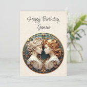 Gemini Twins Zodiac Minimalistische Verjaardag Fla (Staand voorkant)