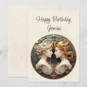 Gemini Twins Zodiac Minimalistische Verjaardag Fla (Voorkant / Achterkant)