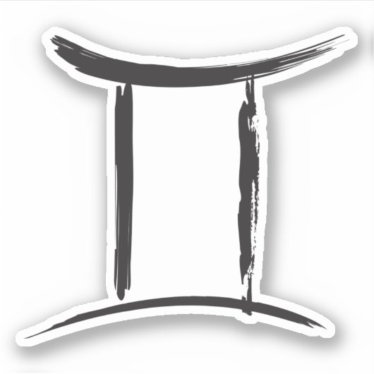 GEMINI Twins Zodiac Sign Spring May June Astrology Sticker (Voorkant)