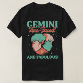 Gemini Two-faced and Fabulous Zodiac Sign Horoscop T-shirt (Design voorkant)