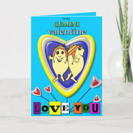 Gemini Valentijn/Zodiac Card. Feestdagen Kaart