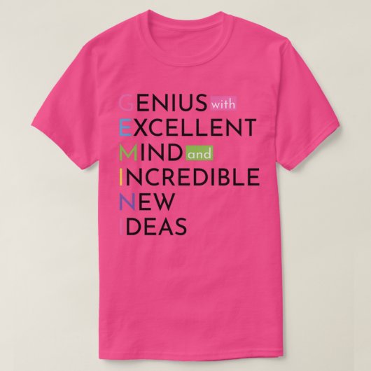 Gemini-verjaardagscadeau T-shirt (Design voorkant)