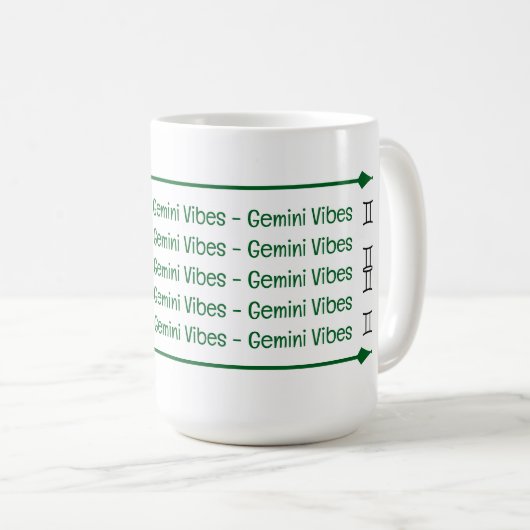 Gemini Vibes Coffee Mok (Voorkant rechts)