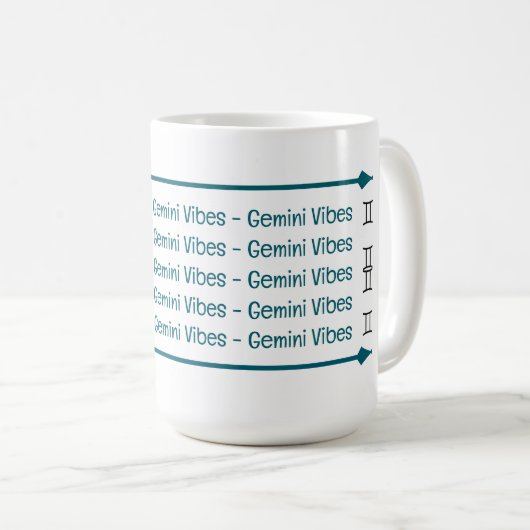 Gemini Vibes Coffee Mok (Voorkant rechts)