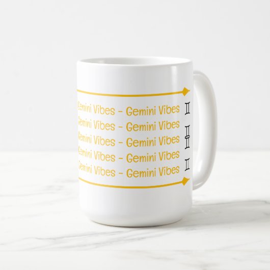 Gemini Vibes Coffee Mok (Voorkant rechts)