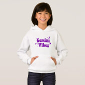 Gemini Vibes Zodiac Astrology Paarse Stars Hoodie (Voorkant volledig)