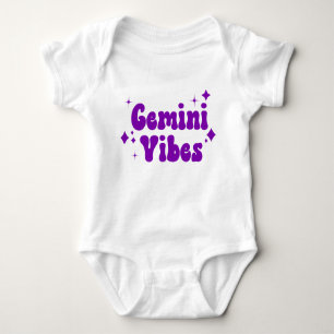Gemini Vibes Zodiac Astrology Paarse Stars Romper