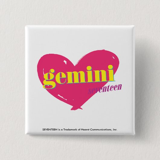 Gemini Vierkante Button 5,1 Cm (Voorkant)