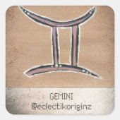 Gemini Vierkante Sticker (Voorkant)
