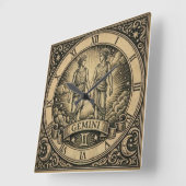 Gemini Vintage Zodiak Wandklok (Hoek)