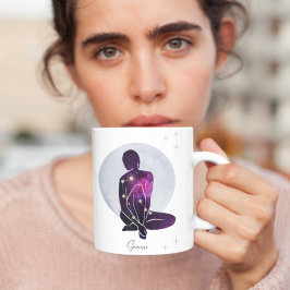Gemini Vrouwelijke Blauwe Paarse Zodiac Design Koffiemok