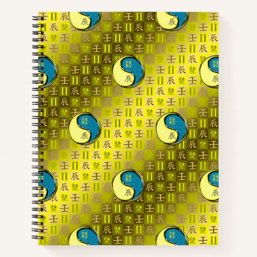 Gemini & Water Dragon Spiraal Notebook Notitieboek (Voorkant)