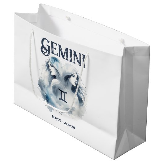 Gemini Waterverf Bull Zodiac Thema Verjaardagsfees Groot Cadeauzakje (Voorkant Gekanteld)