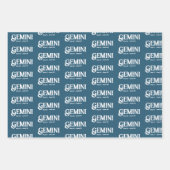 Gemini Waterverf Bull Zodiac Thema Verjaardagsfees Inpakpapier Vel (Voorkant 3)