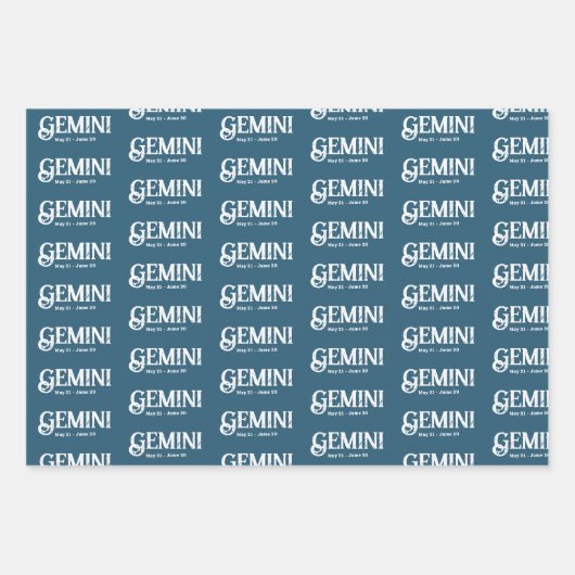 Gemini Waterverf Bull Zodiac Thema Verjaardagsfees Inpakpapier Vel (Voorkant 3)