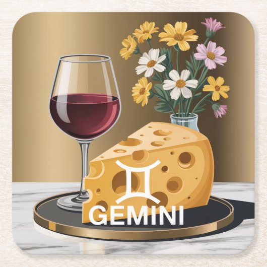 Gemini Wine Cheese Wildflowers Onderzetter Set (Voorkant)