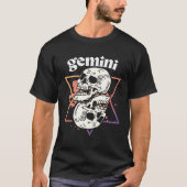 Gemini Witchcraft Zodiac Signs Skull Constellation T-shirt (Voorkant)