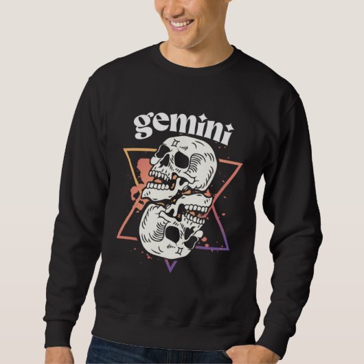 Gemini Witchcraft Zodiac Signs Skull Constellation Trui (Voorkant)