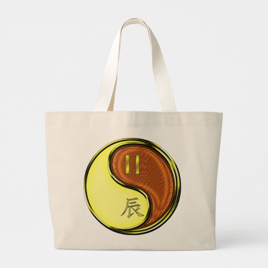 Gemini & Wood Dragon Grote Tote Bag (Achterkant)