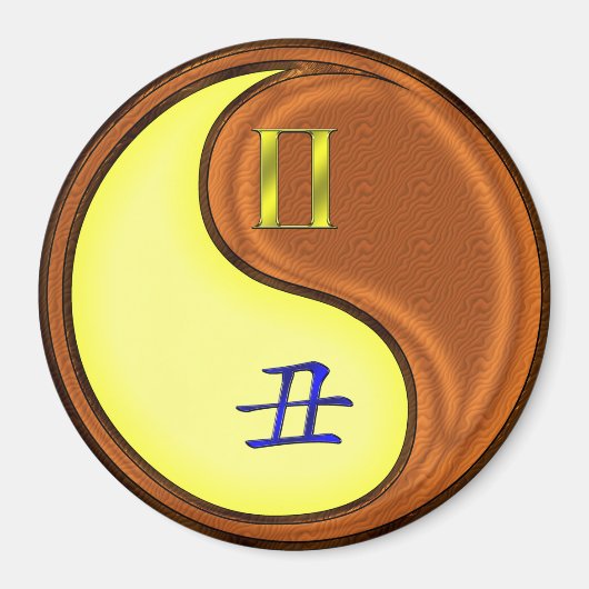 Gemini & Wood Ox Magneet (Voorkant)