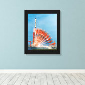 Gemini X Raketlancering Time Lapse Fotografie Post Canvas Afdruk (Insitu (Houten vloer))